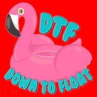 Dtf Down To Float Vacation Time Flamingo Floatie Santa Hat thumb 1