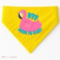 Dtf Down To Float Vacation Time Flamingo Floatie USA-Made Doggie Bandana thumb 0