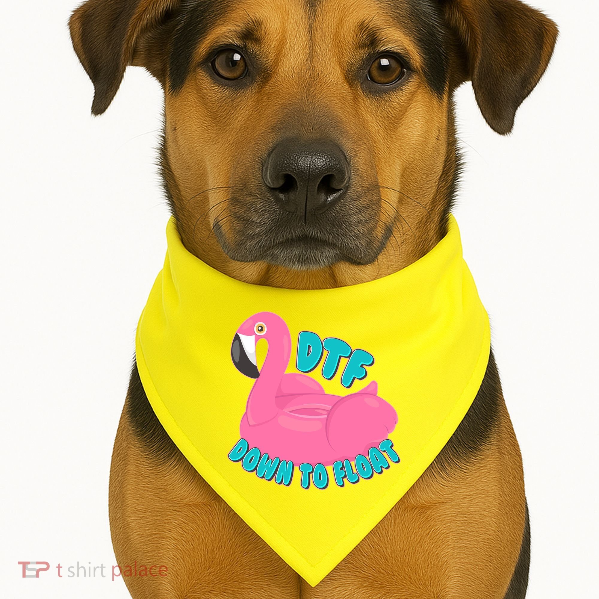 Dtf Down To Float Vacation Time Flamingo Floatie USA-Made Doggie Bandana