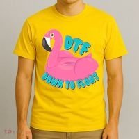 Dtf Down To Float Vacation Time Flamingo Floatie T-Shirt thumb 3