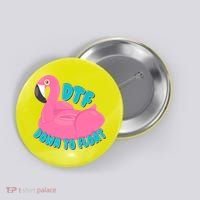 Dtf Down To Float Vacation Time Flamingo Floatie Button thumb 0