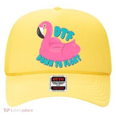 Dtf Down To Float Vacation Time Flamingo Floatie Hat