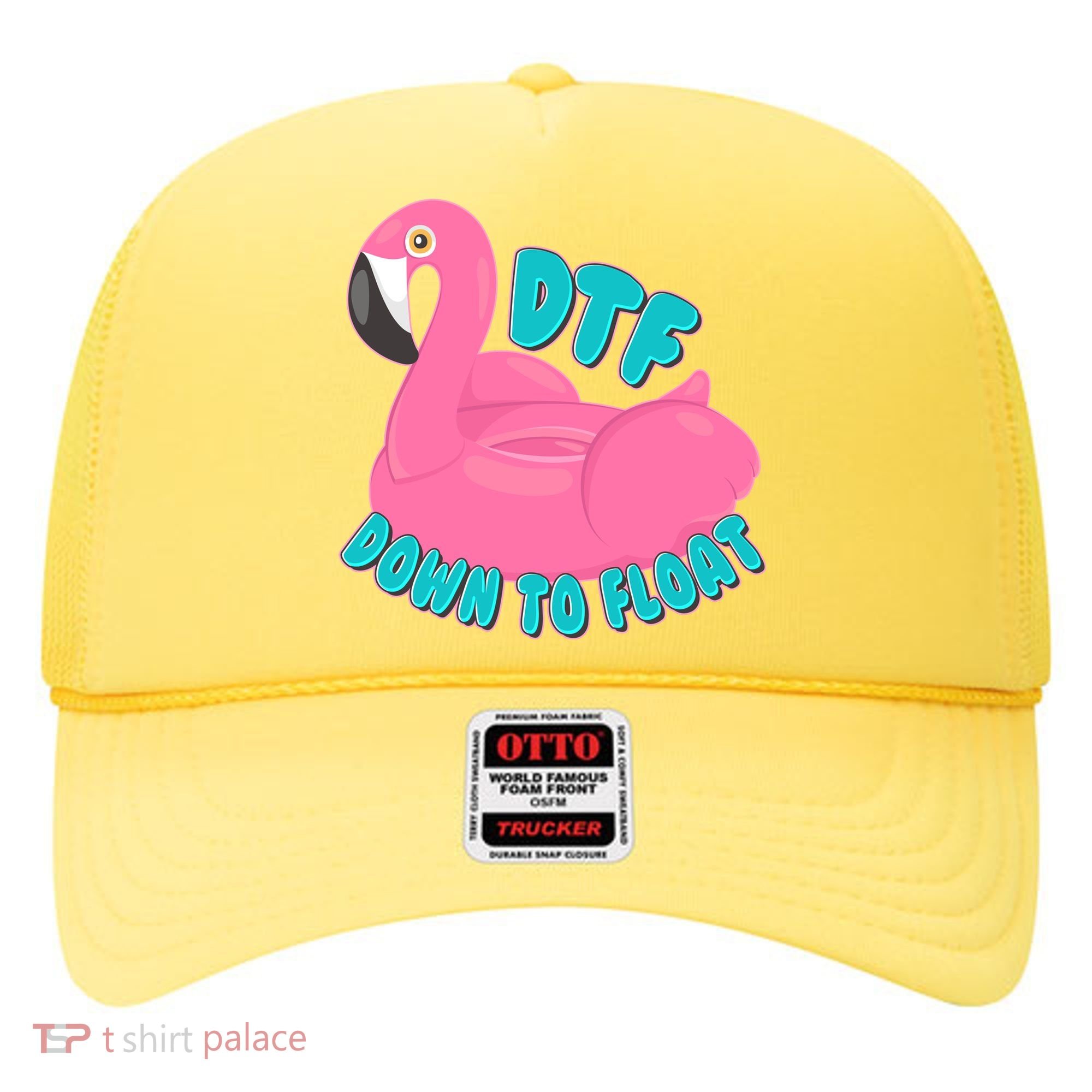 Dtf Down To Float Vacation Time Flamingo Floatie Hat
