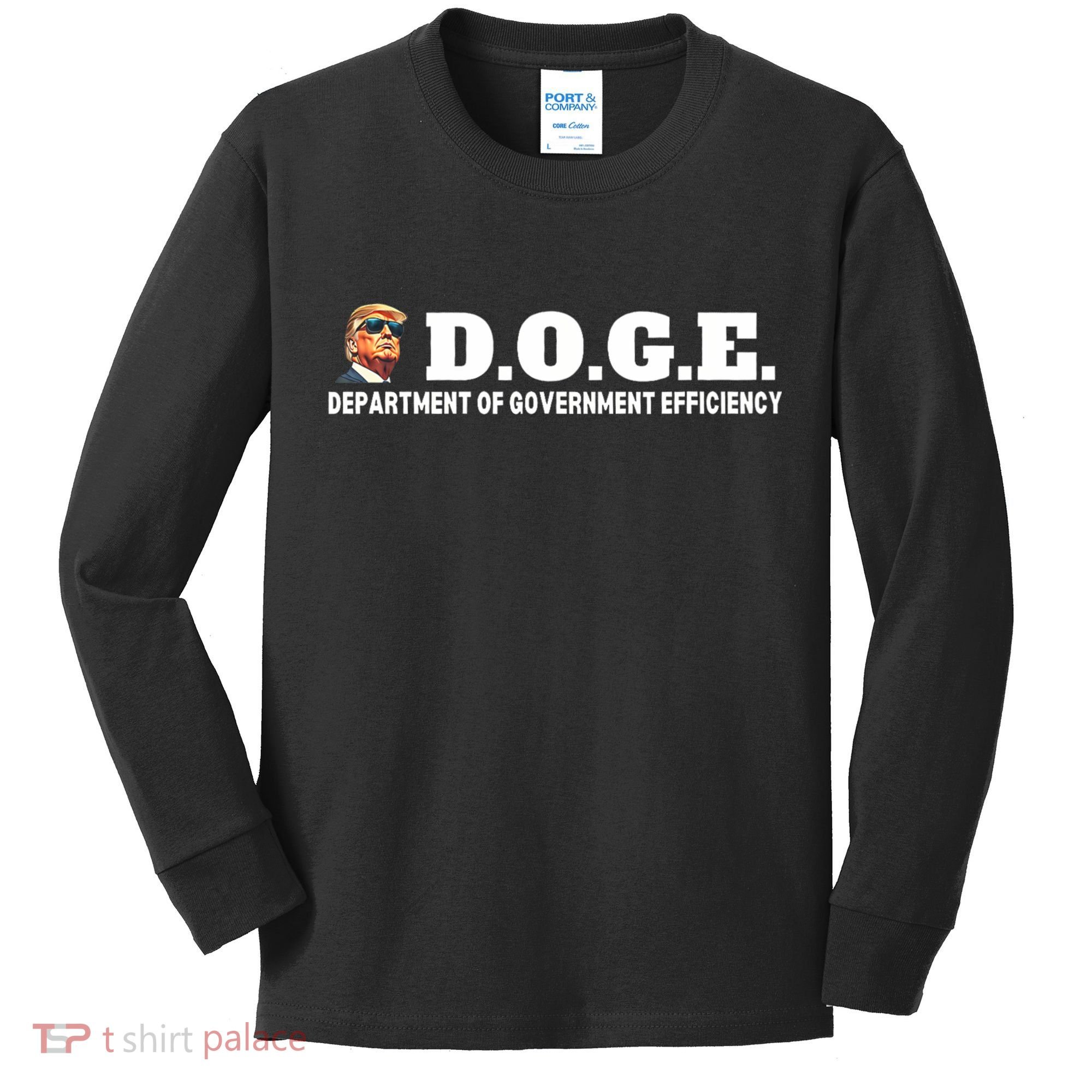 D.O.G.E. Doge Trump Department Of Government Efficiency Kids Long Sleeve Shirt