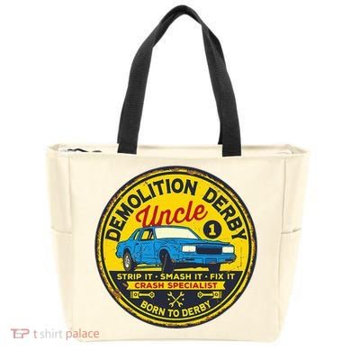 Demolition Derby Uncle Race Team Strip Smash Fix Tote Bag