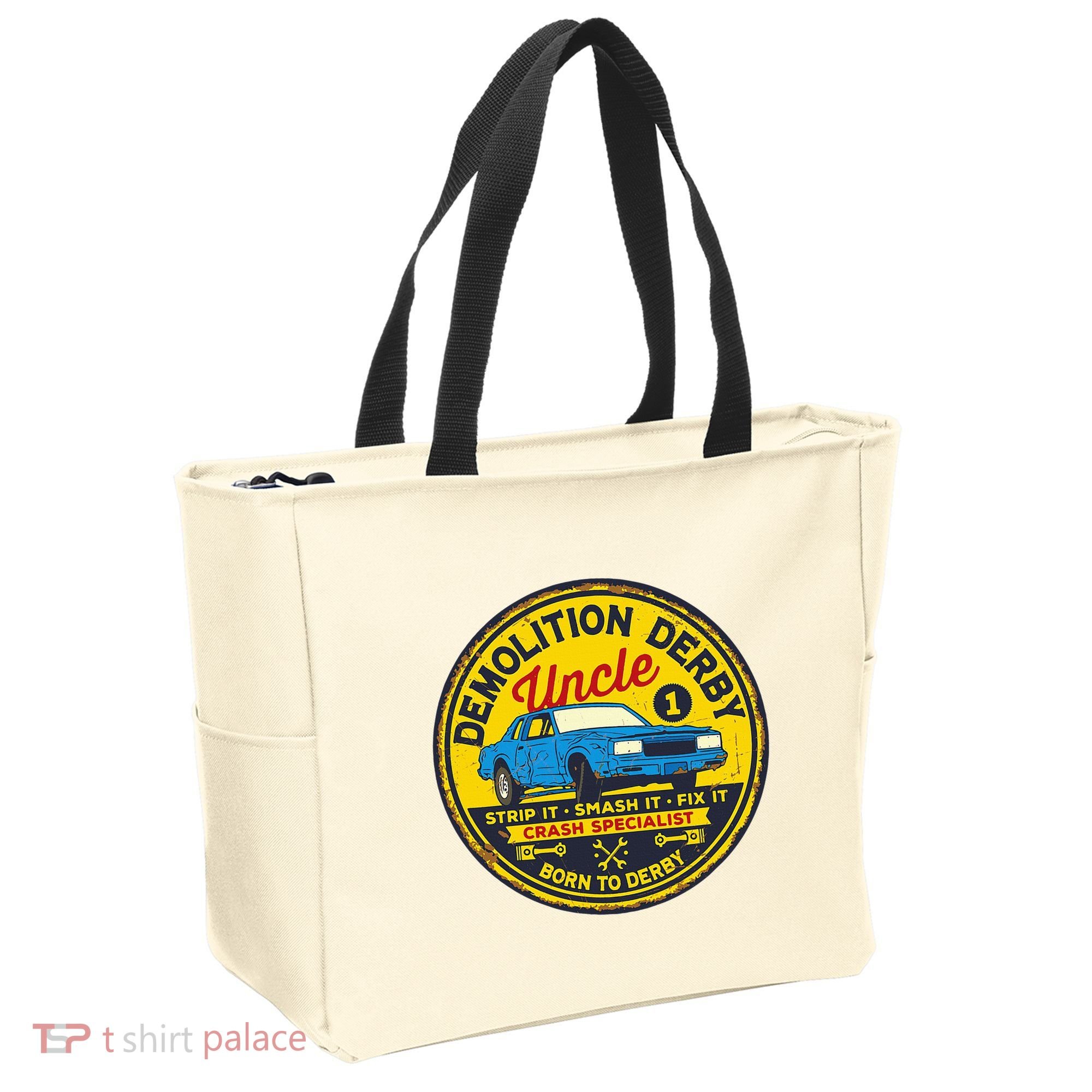 Demolition Derby Uncle Race Team Strip Smash Fix Tote Bag