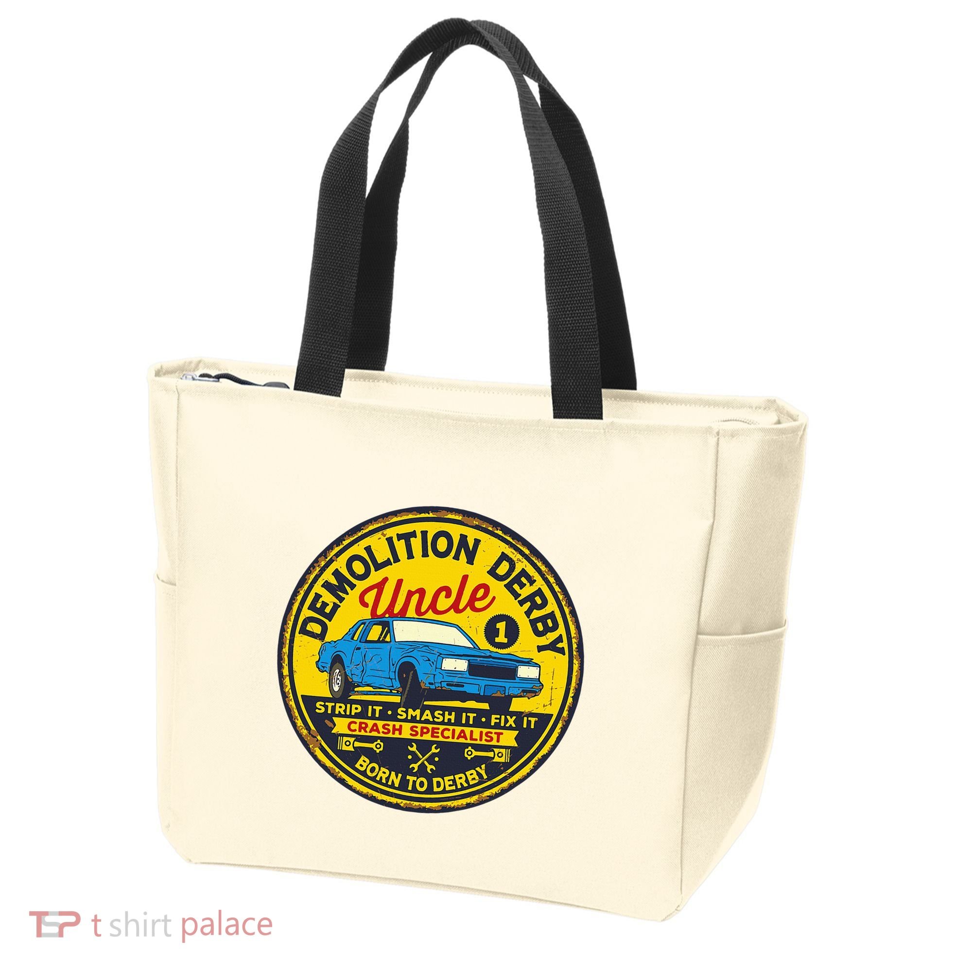 Demolition Derby Uncle Race Team Strip Smash Fix Tote Bag