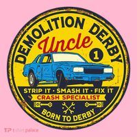 Demolition Derby Uncle Race Team Strip Smash Fix Coaster thumb 2