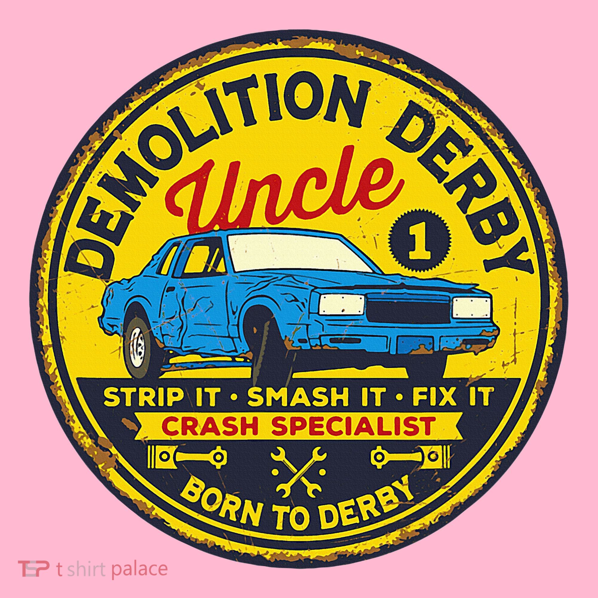 Demolition Derby Uncle Race Team Strip Smash Fix Coaster