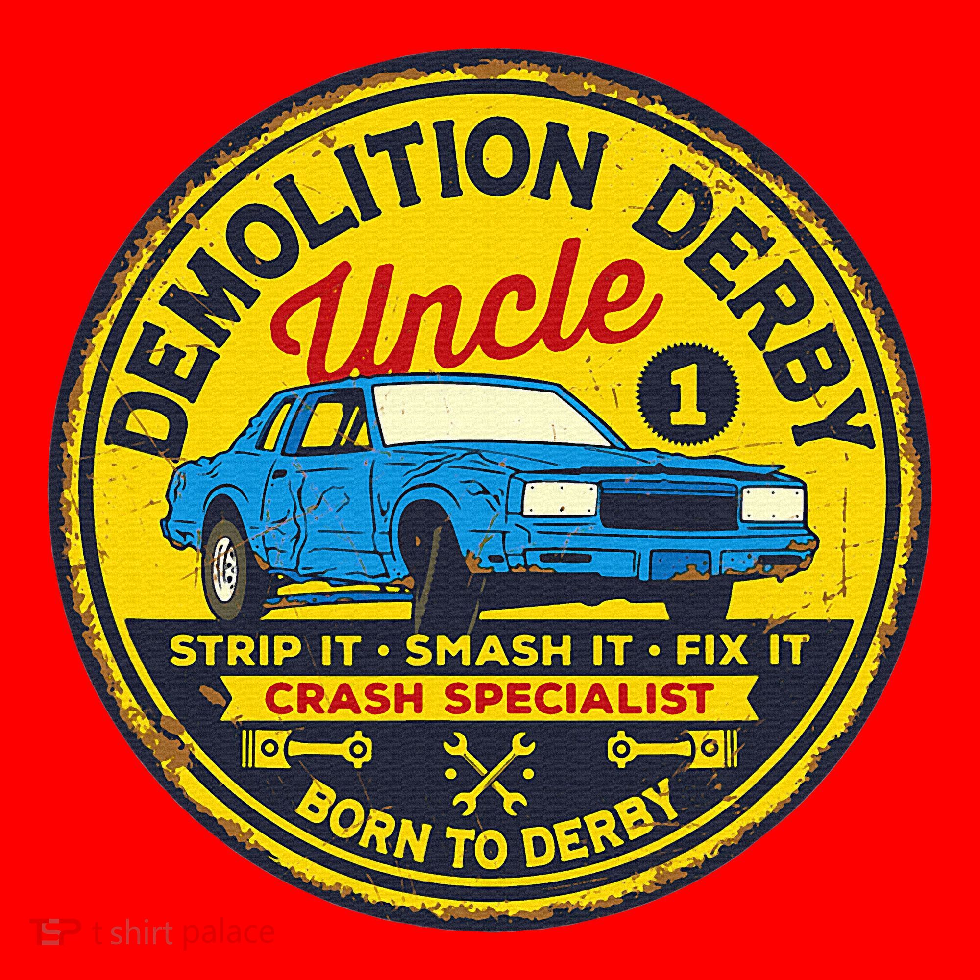 Demolition Derby Uncle Race Team Strip Smash Fix Santa Hat