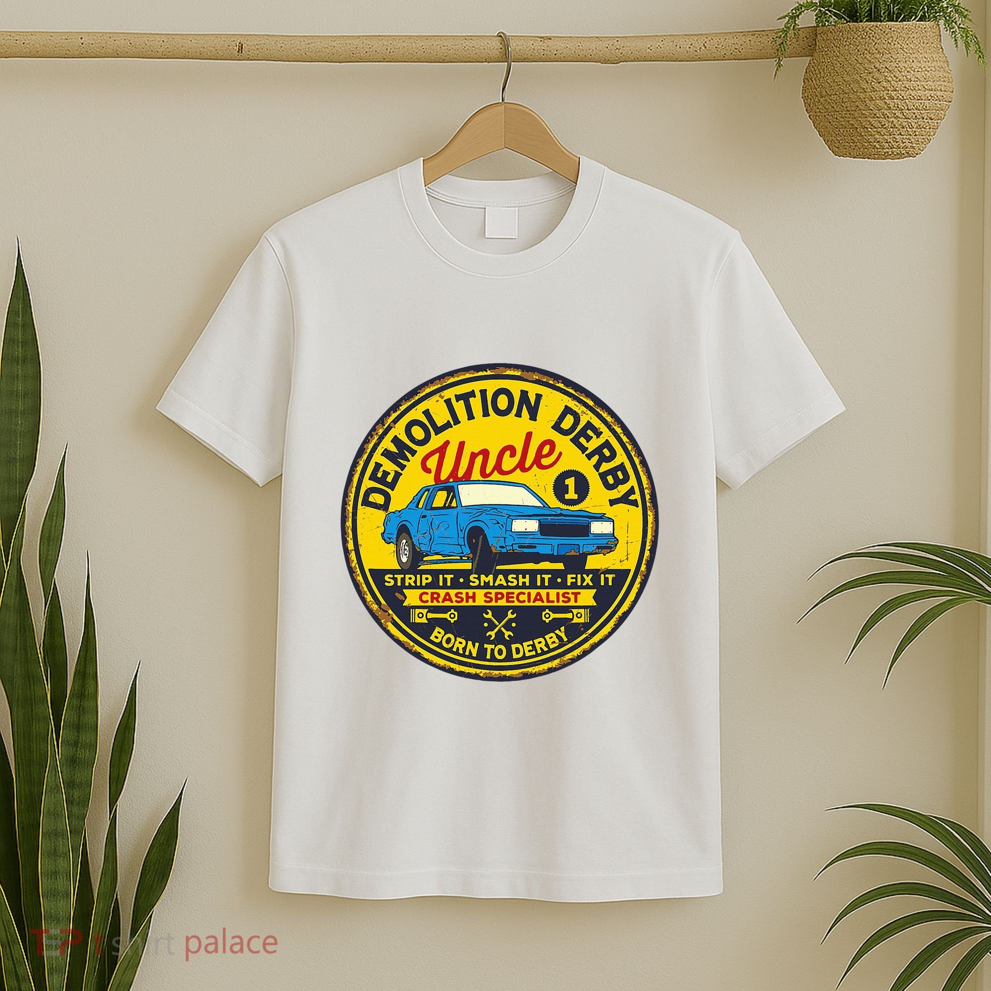 Demolition Derby Uncle Race Team Strip Smash Fix T-Shirt