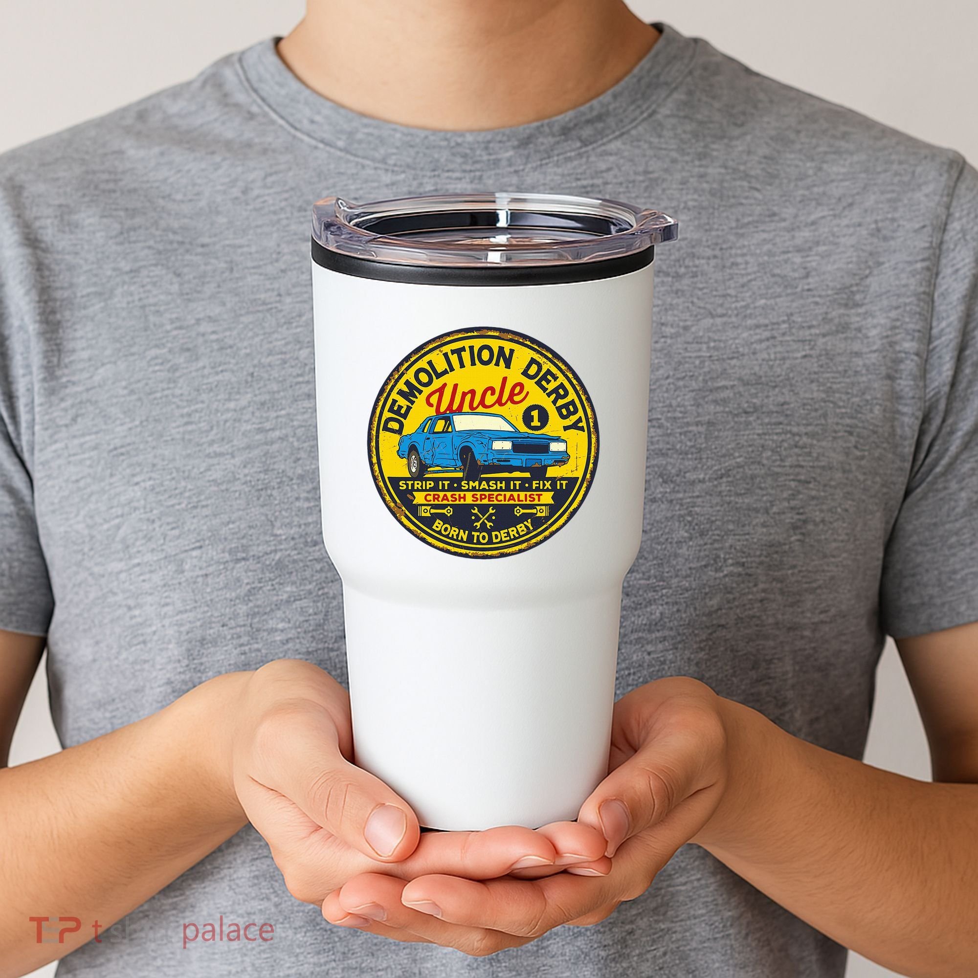 Demolition Derby Uncle Race Team Strip Smash Fix Tumbler