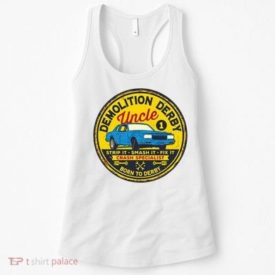 Demolition Derby Uncle Race Team Strip Smash Fix Women's Tank Top