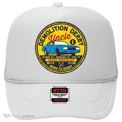 Demolition Derby Uncle Race Team Strip Smash Fix Hat