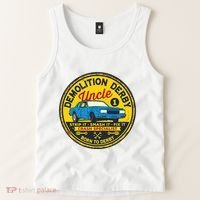 Demolition Derby Uncle Race Team Strip Smash Fix Tank Top thumb 2