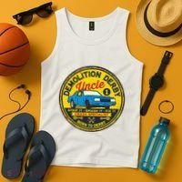 Demolition Derby Uncle Race Team Strip Smash Fix Tank Top thumb 4