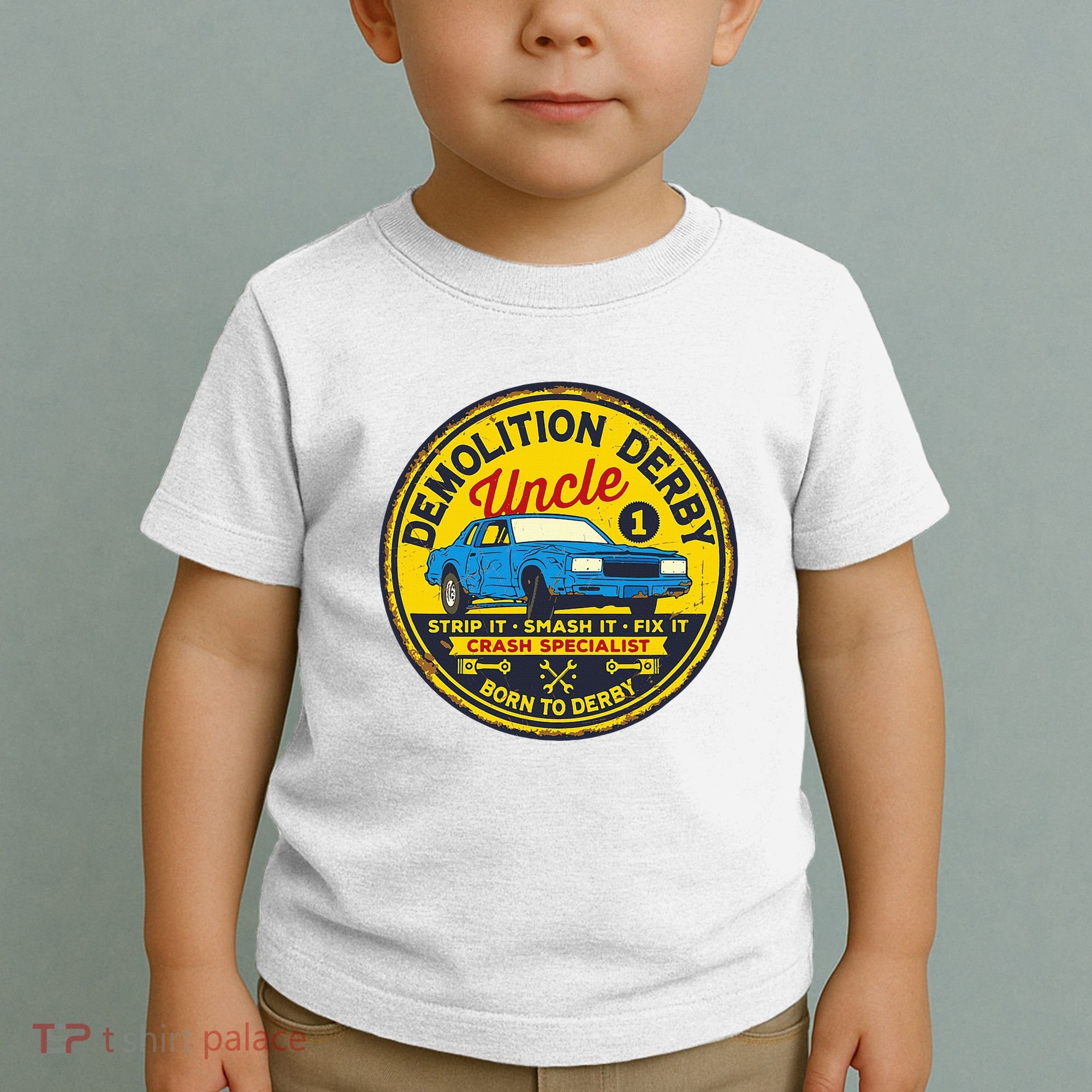 Demolition Derby Uncle Race Team Strip Smash Fix Toddler T-Shirt