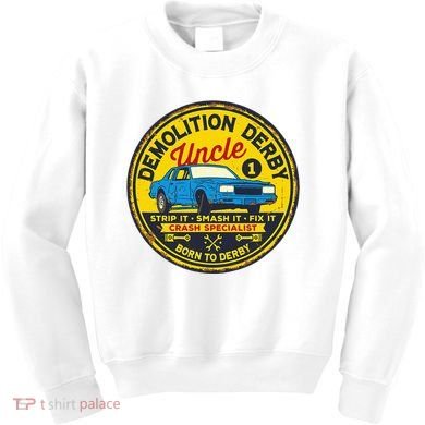 Demolition Derby Uncle Race Team Strip Smash Fix Kids Sweatshirt