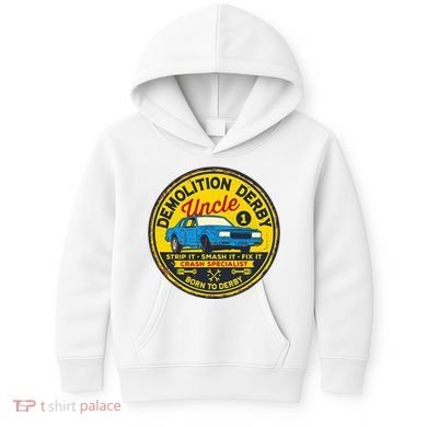 Demolition Derby Uncle Race Team Strip Smash Fix Kids Hoodie