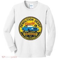Demolition Derby Uncle Race Team Strip Smash Fix Kids Long Sleeve Shirt thumb 0