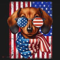 Dachshund Dog Usa Flag Sunglasses Patriotic 4th Of July T-Shirt thumb 7