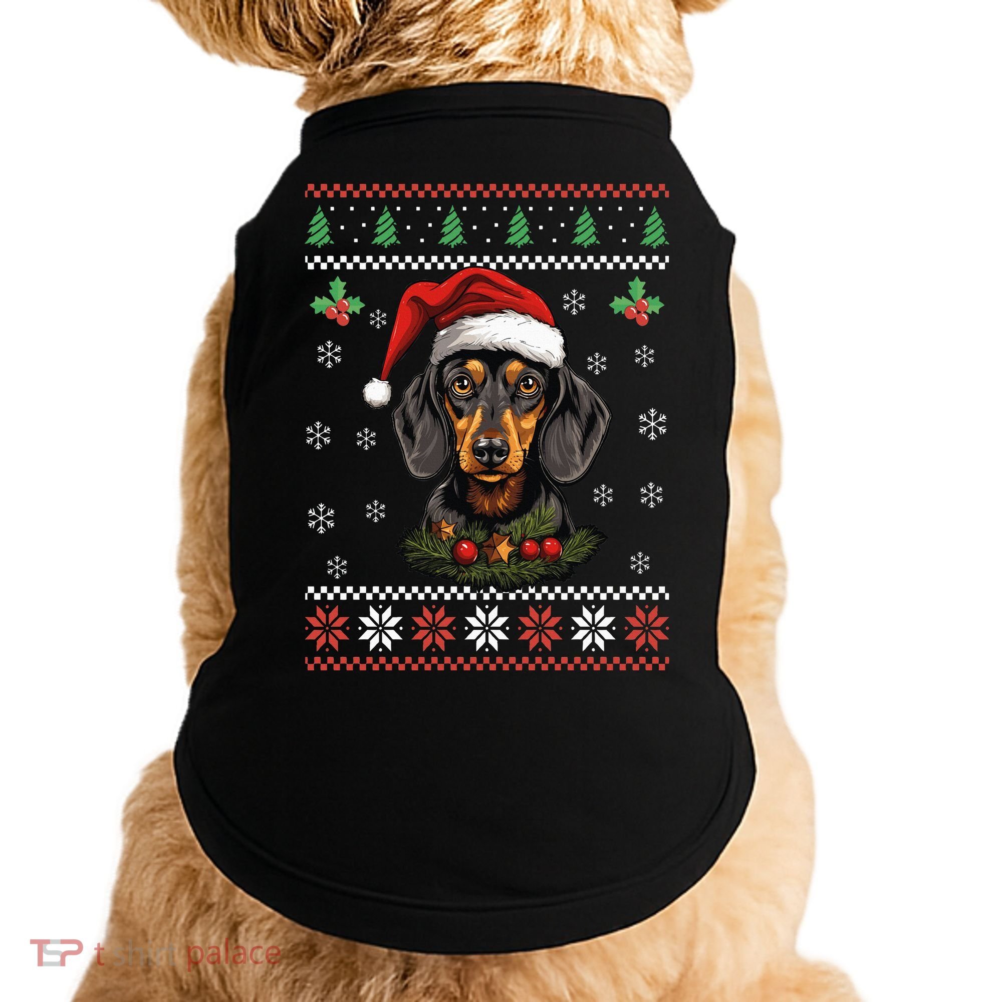 Dachshund Dog Ugly Christmas Sweater Xmas Doggie Tank