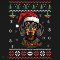 Dachshund Dog Ugly Christmas Sweater Xmas Bucket Hat thumb 4