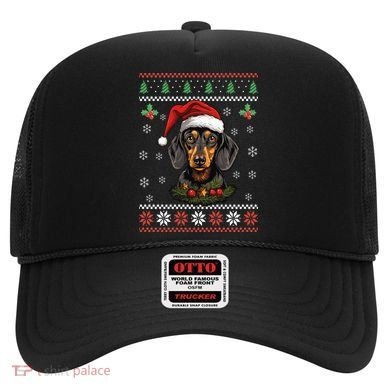 Dachshund Dog Ugly Christmas Sweater Xmas Hat