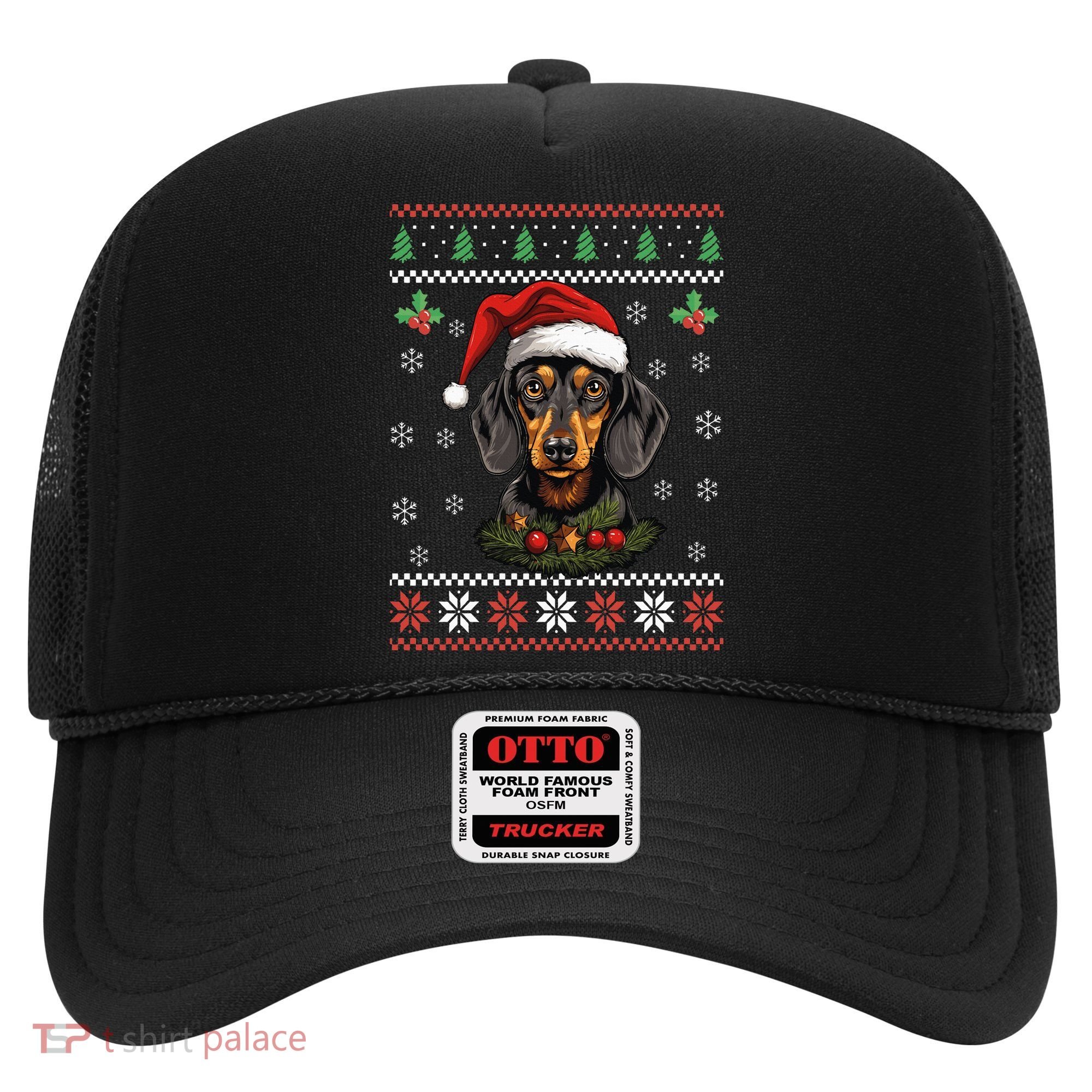 Dachshund Dog Ugly Christmas Sweater Xmas Hat
