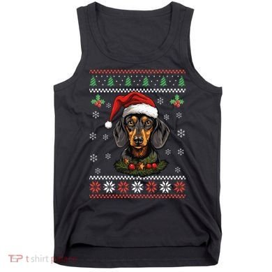 Dachshund Dog Ugly Christmas Sweater Xmas Tank Top