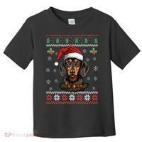 Dachshund Dog Ugly Christmas Sweater Xmas Toddler T-Shirt thumb 0