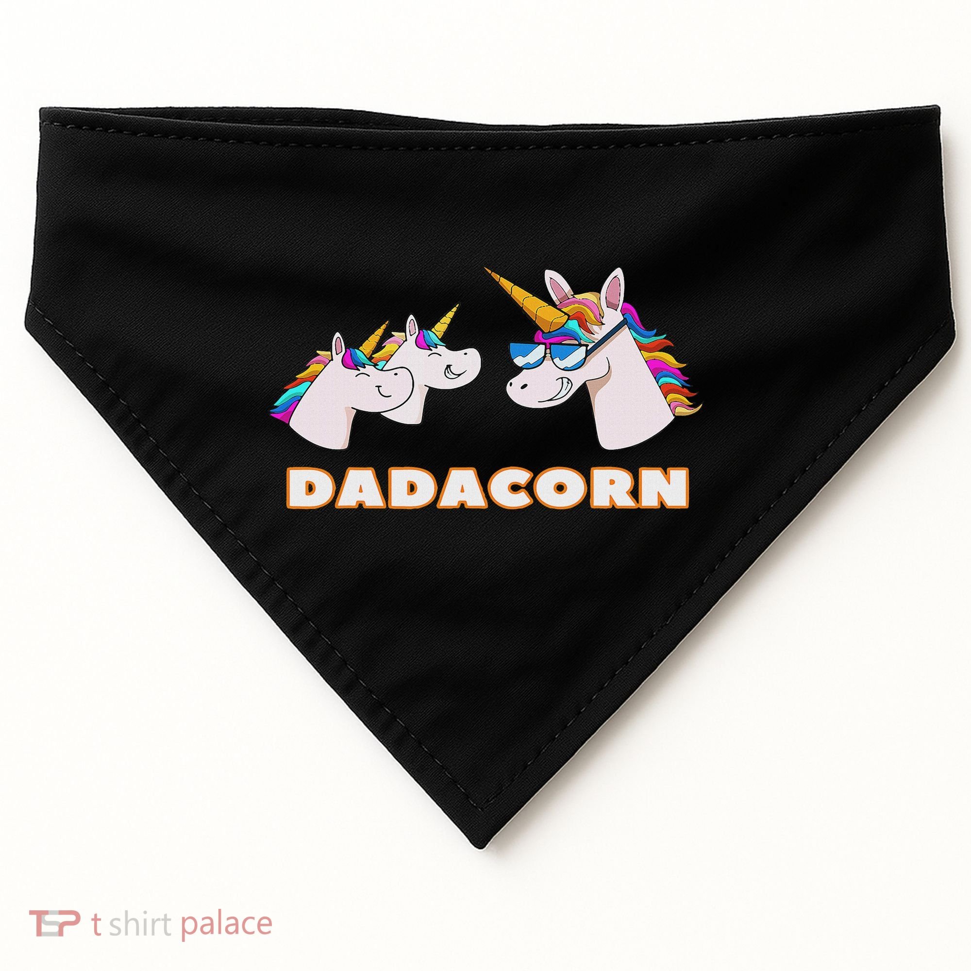 Dadacorn Daddy Unicorn 2 Children Father's Day Dad USA-Made Doggie Bandana