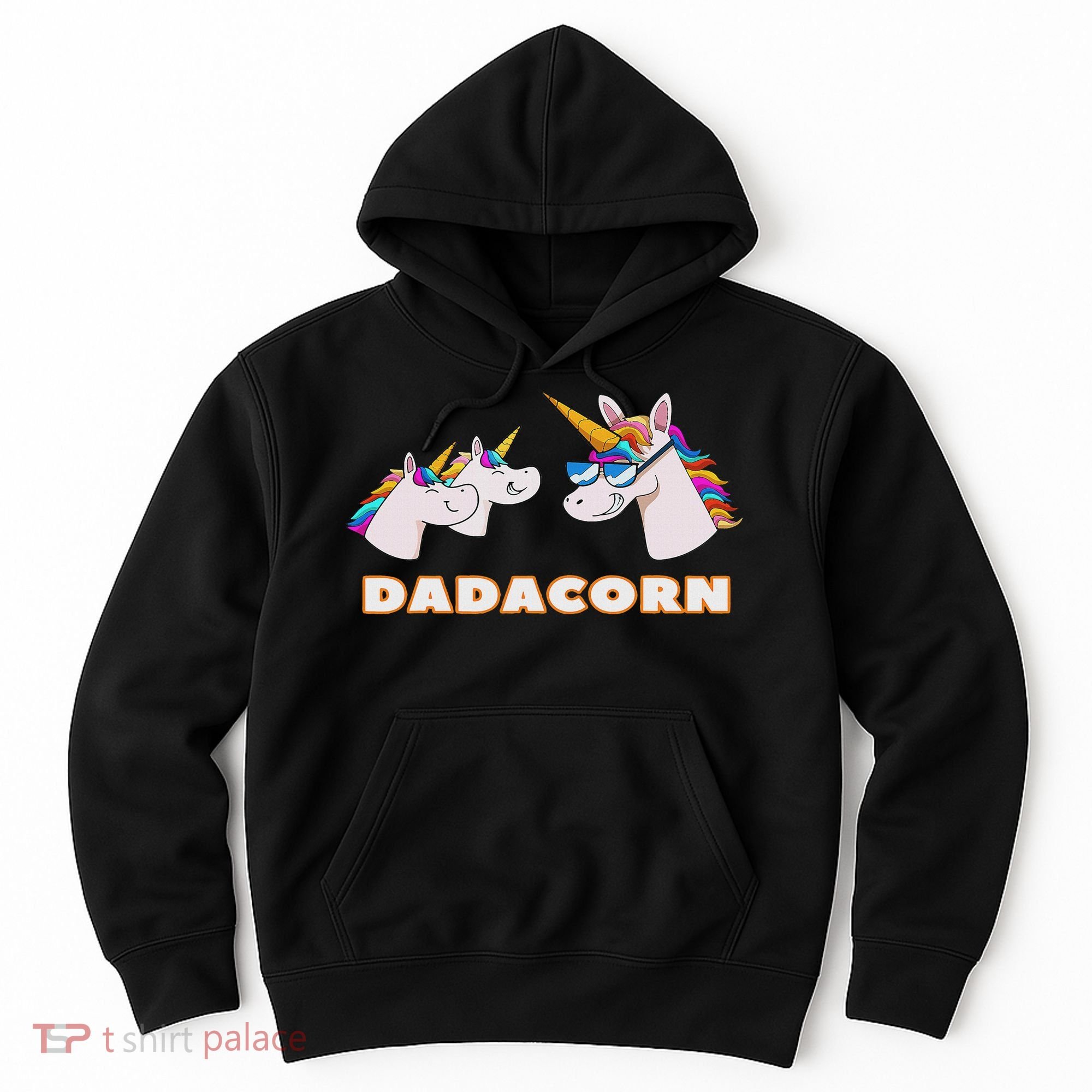 Dadacorn Daddy Unicorn 2 Children Father's Day Dad Hoodie