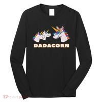 Dadacorn Daddy Unicorn 2 Children Father's Day Dad Long Sleeve Shirt thumb 0
