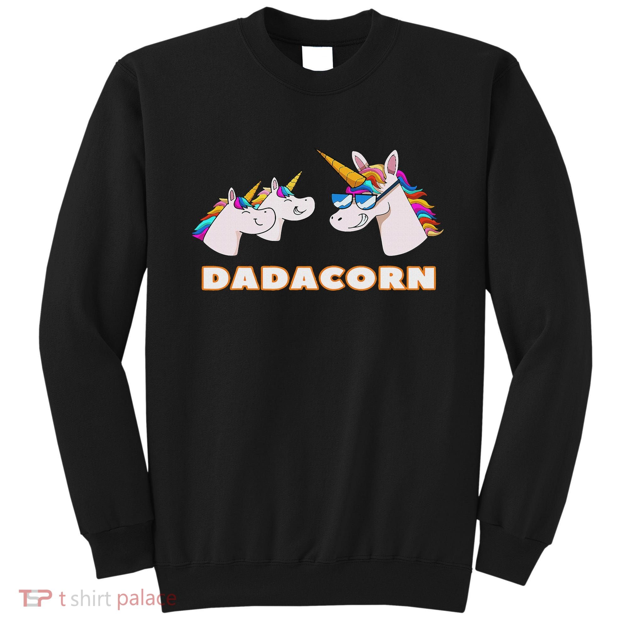 Dadacorn Daddy Unicorn 2 Children Father's Day Dad Sweatshirt