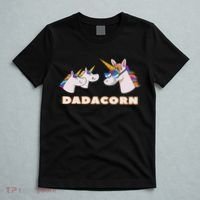 Dadacorn Daddy Unicorn 2 Children Father's Day Dad T-Shirt thumb 5