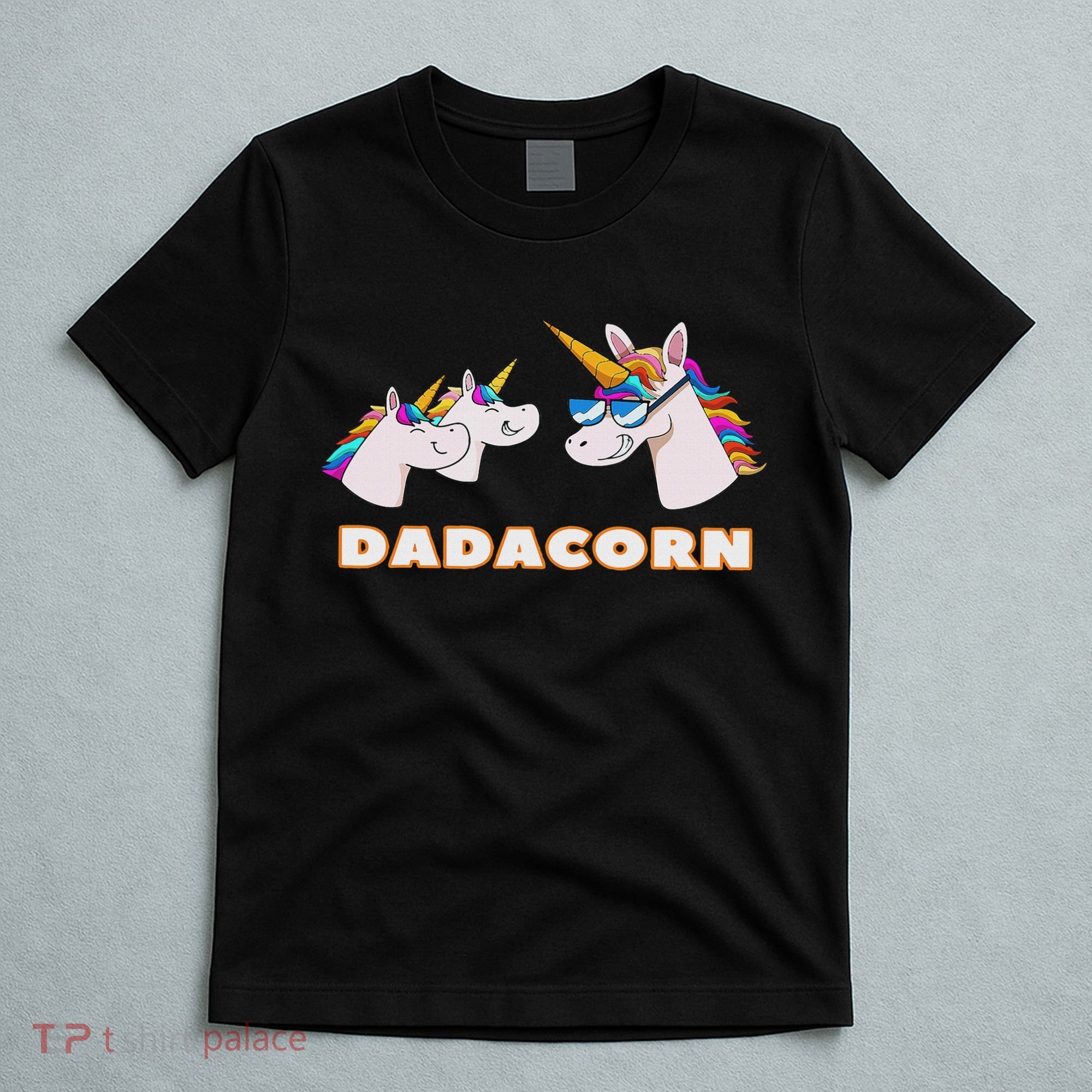 Dadacorn Daddy Unicorn 2 Children Father's Day Dad T-Shirt