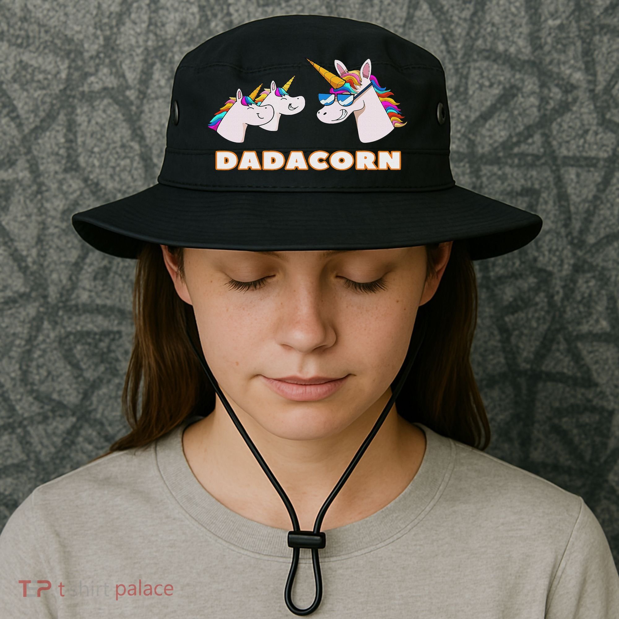 Dadacorn Daddy Unicorn 2 Children Father's Day Dad Bucket Hat