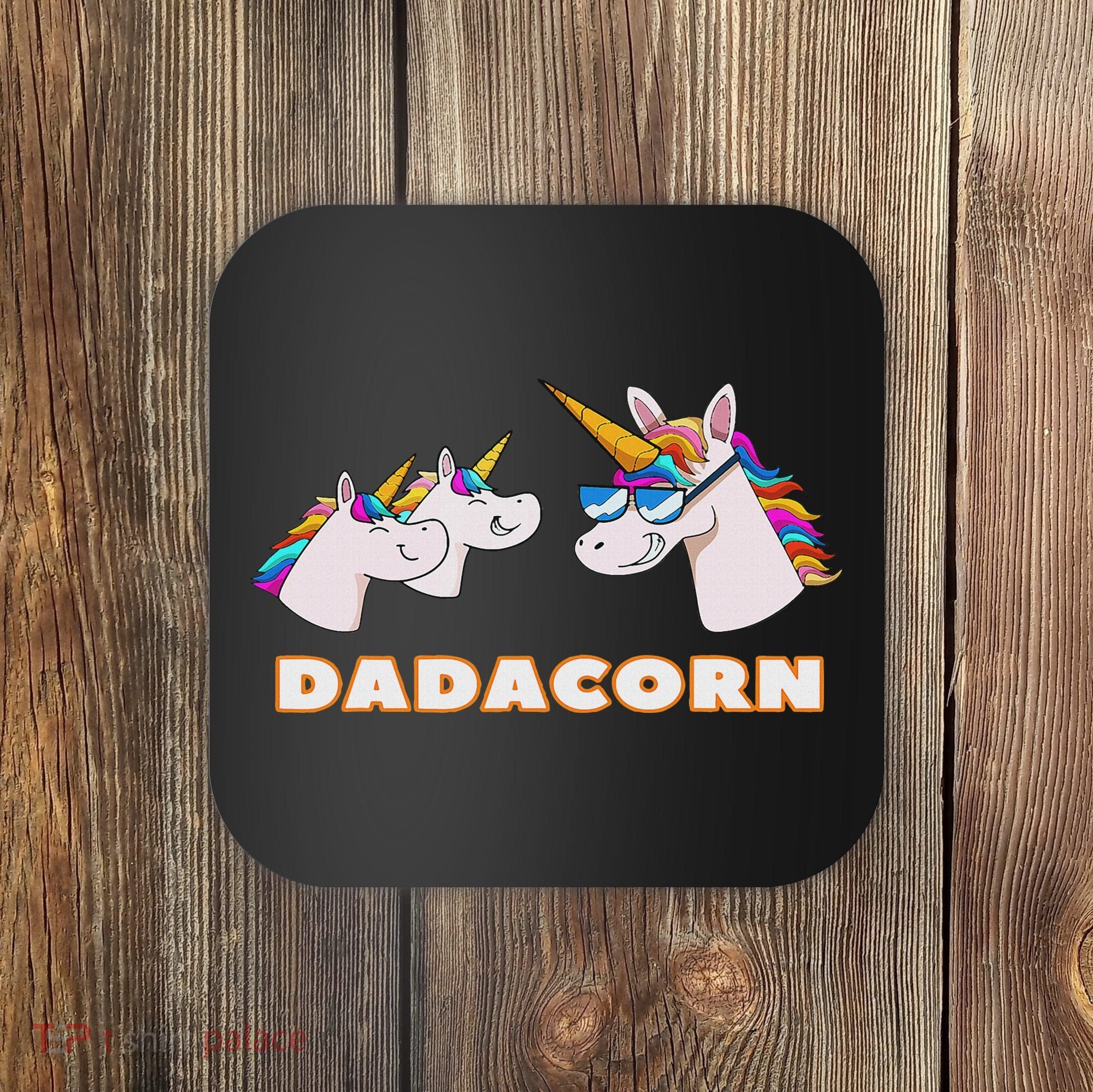 Dadacorn Daddy Unicorn 2 Children Father's Day Dad Coaster