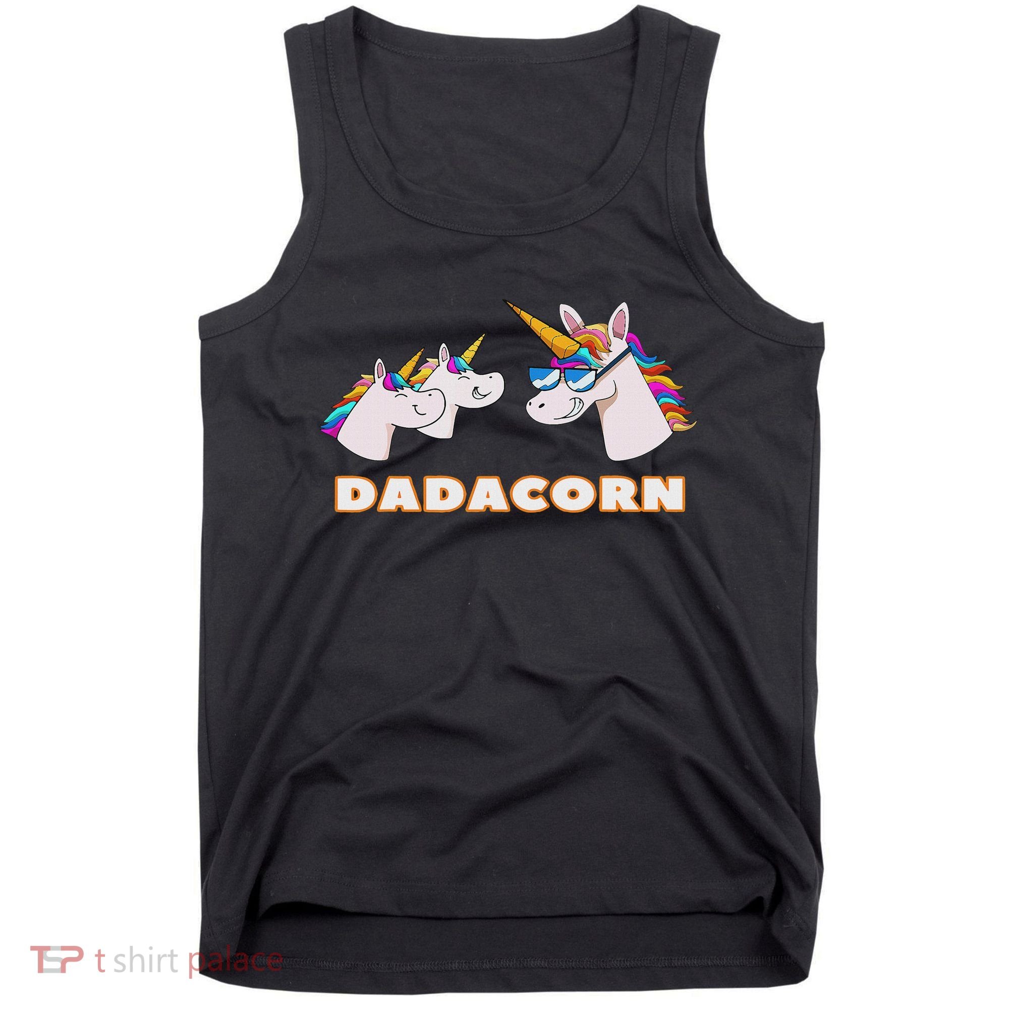 Dadacorn Daddy Unicorn 2 Children Father's Day Dad Tank Top