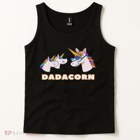 Dadacorn Daddy Unicorn 2 Children Father's Day Dad Tank Top thumb 2