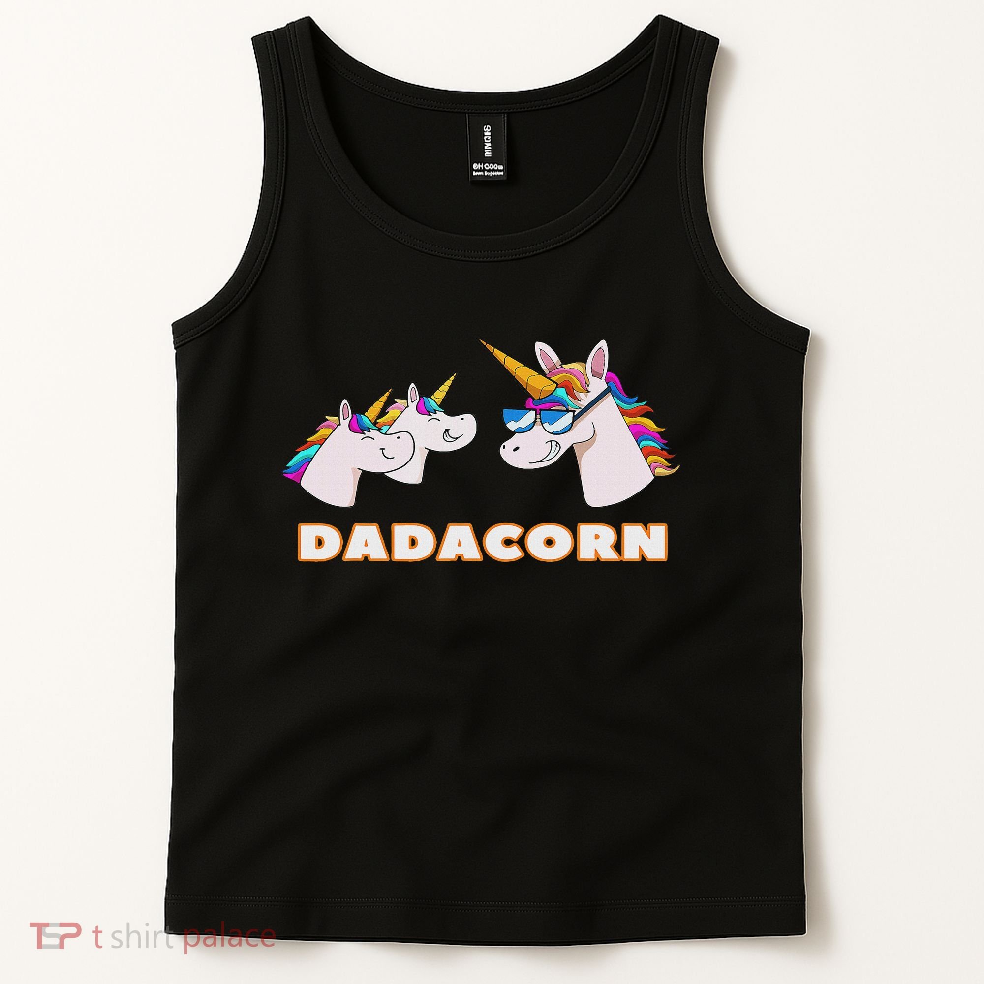 Dadacorn Daddy Unicorn 2 Children Father's Day Dad Tank Top