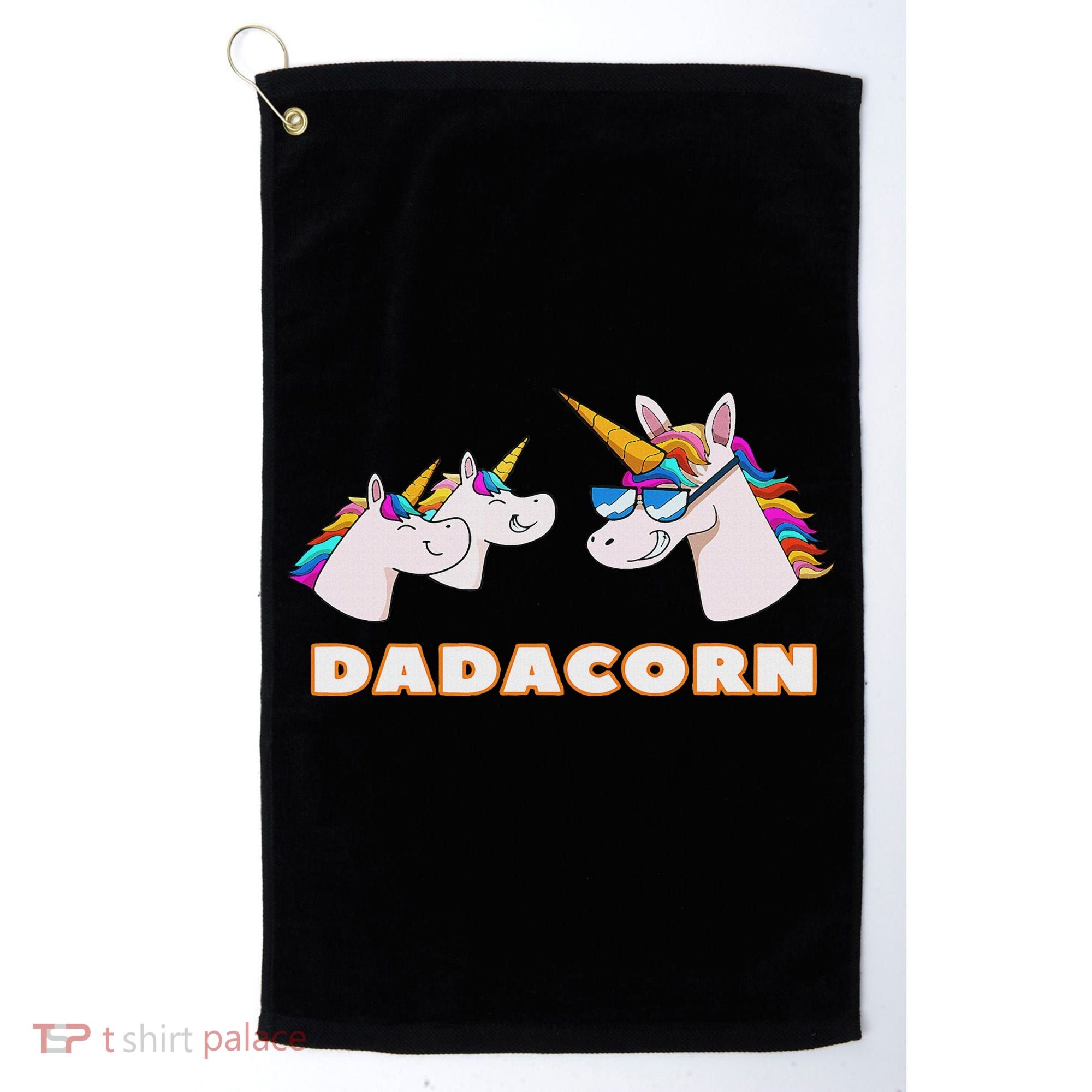 Dadacorn Daddy Unicorn 2 Children Father's Day Dad Golf Towel