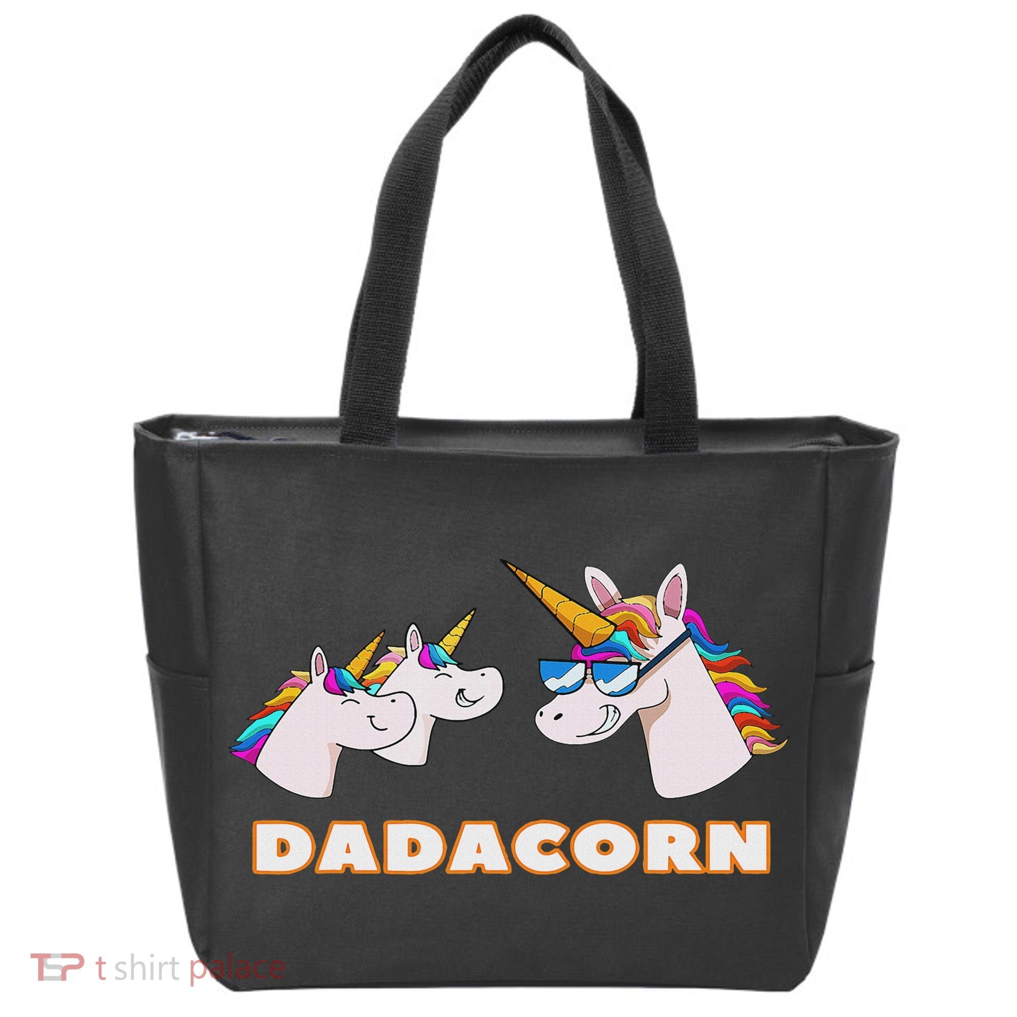 Dadacorn Daddy Unicorn 2 Children Father's Day Dad Tote Bag