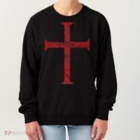 Distressed Deus Vult Knights Templar Cross Crusader Women's Sweatshirt thumb 0