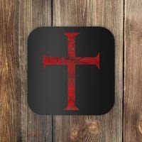 Distressed Deus Vult Knights Templar Cross Crusader Coaster thumb 0