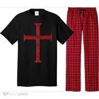 Distressed Deus Vult Knights Templar Cross Crusader Pajama Set thumb 0