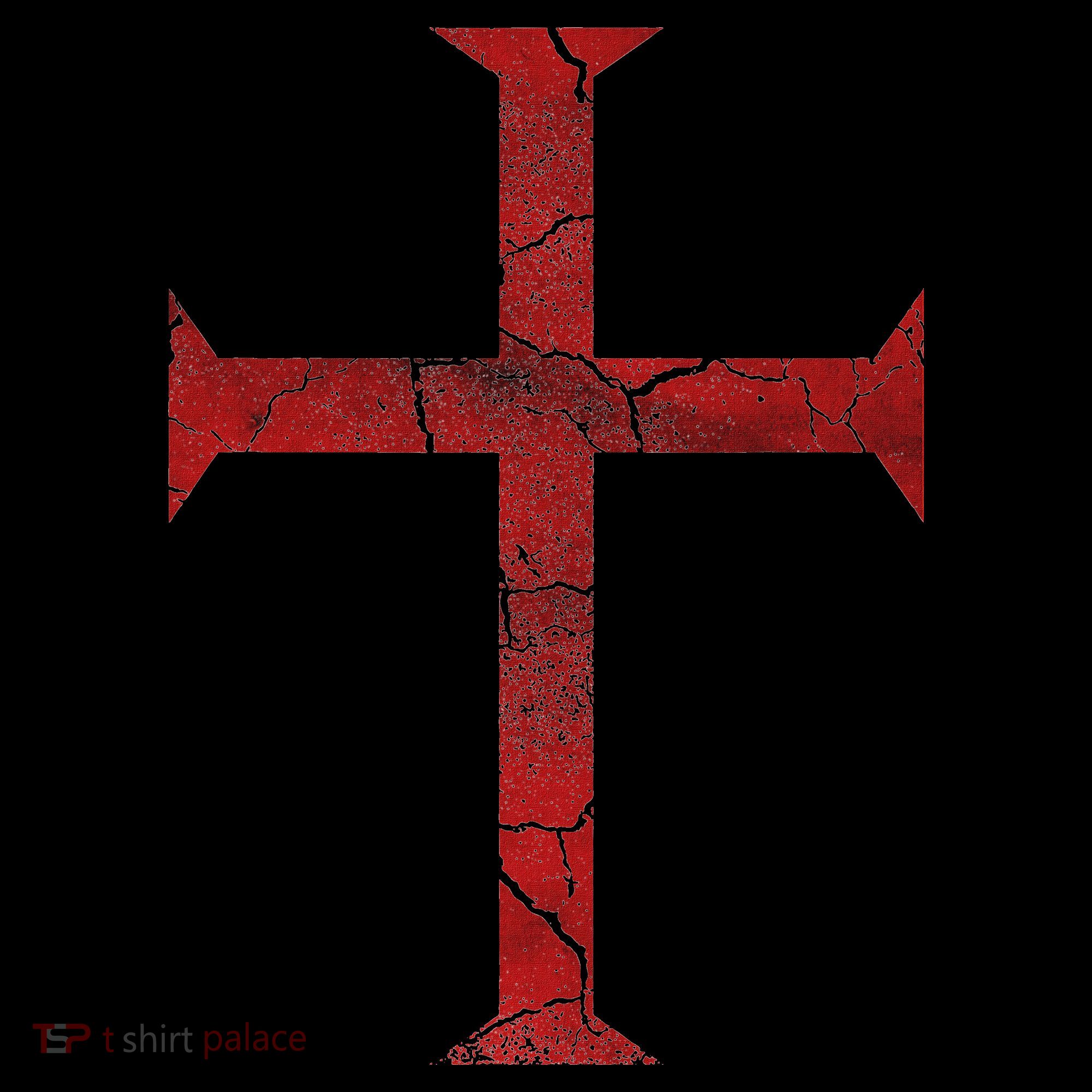Distressed Deus Vult Knights Templar Cross Crusader Polo