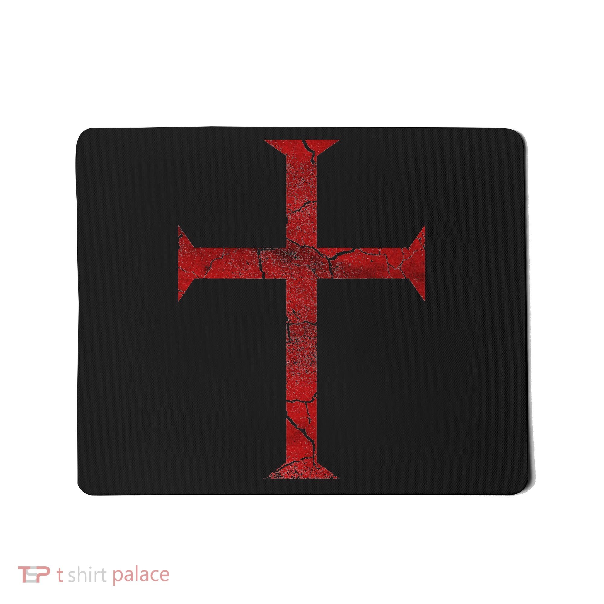 Distressed Deus Vult Knights Templar Cross Crusader Mousepad
