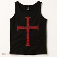 Distressed Deus Vult Knights Templar Cross Crusader Tank Top thumb 2